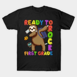 Dabbing 1st Grade Sloth Back To School T-Shirt